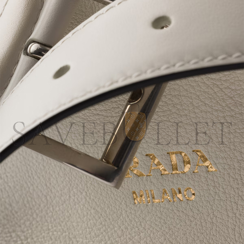 Pra*a buckle leather bucket bag with belt 1be085 (29*26.5*18cm)